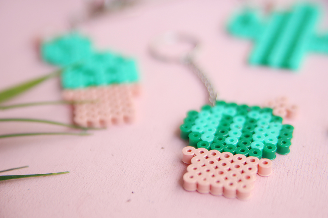 DIY Geschenk: Kaktus-Schlüsselanhänger mit Hama Bügelperlen