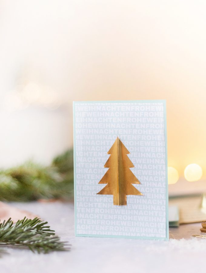 DIYnachten Türchen 5: Moderne Weihnachtskarten mit Metall-Highlight basteln